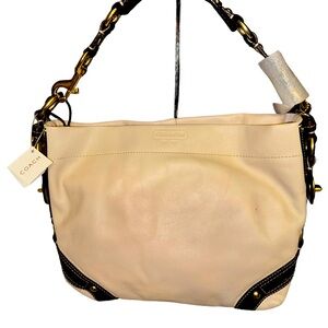 COACH CARLY CAMEL COLOR LEATHER SHOULDER PURSE, #10615 NWT